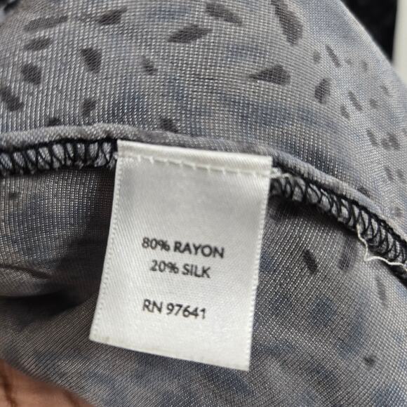 J Jill Womens Whimsigoth Silk Blend Velvet Oversized Semi-sheer Button Up Top L - Picture 9 of 12